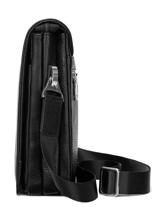 Leder Herren Tasche Schulter / Crossbody Schwarz