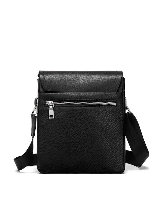 Leder Herren Tasche Schulter / Crossbody Schwarz