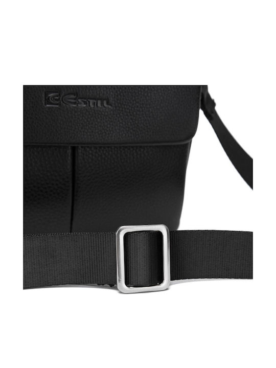 Geantă De Umăr / Tip Crossbody Pentru Bărbați Din Piele Neagră