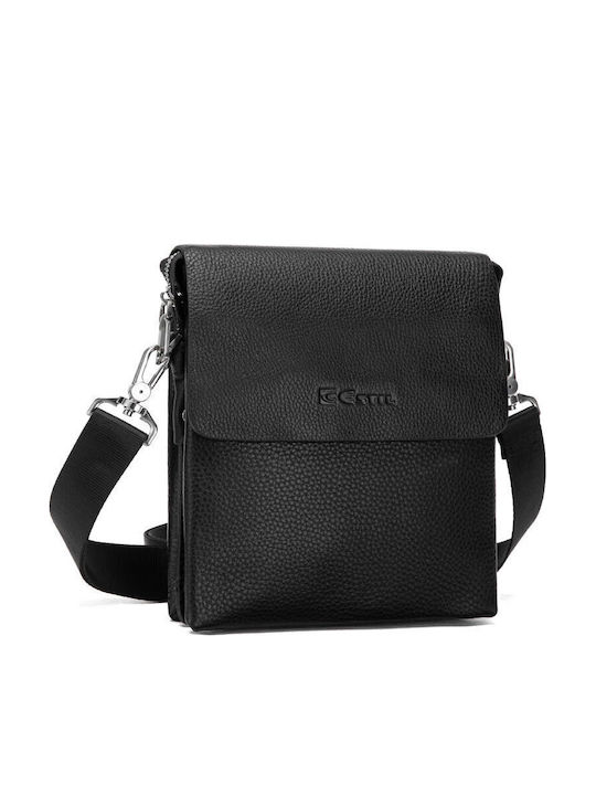 Leder Herren Tasche Schulter / Crossbody Schwarz