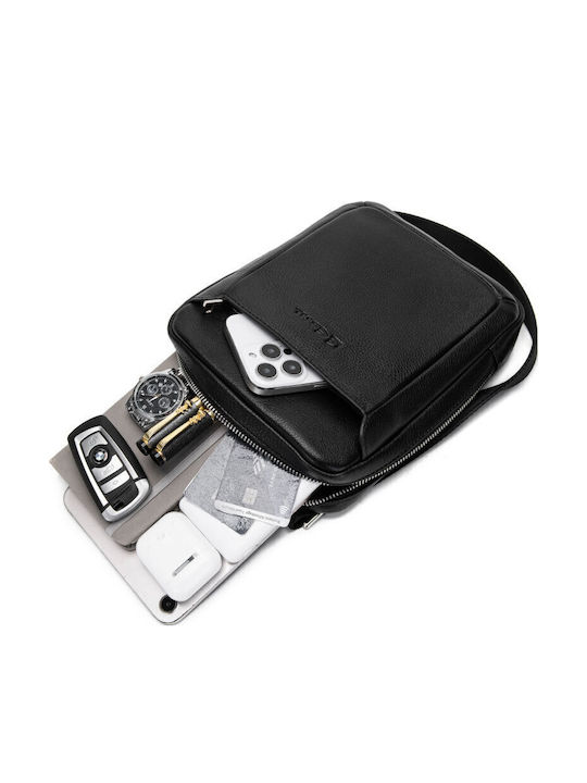 Leather Men's Shoulder / Crossbody Bag Black
