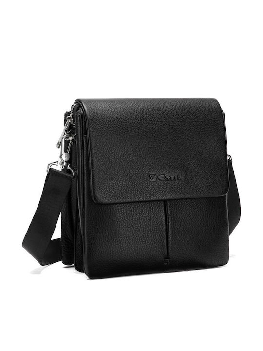 Leather Men's Shoulder / Crossbody Bag Black