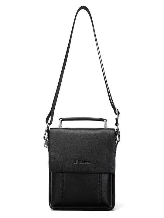Leder Herren Tasche Schulter / Crossbody Schwarz