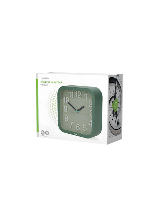 Nedis Analog Table Alarm Clock Silent Chime Snooze Function Green