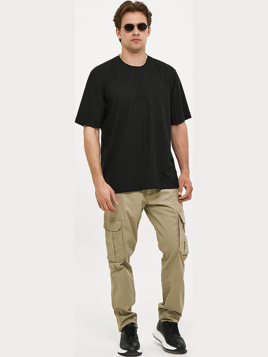 Cargo Elastic Trousers in Regular Fit Beige