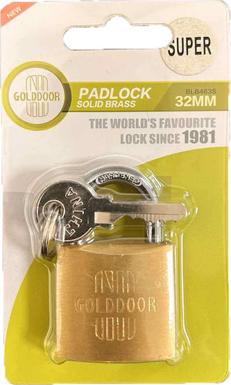 Golddoor Bronze Padlock Brass with Key 25mm 1pcs