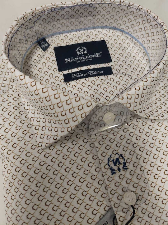 Long Sleeve Shirt In Narrow Fit Beige