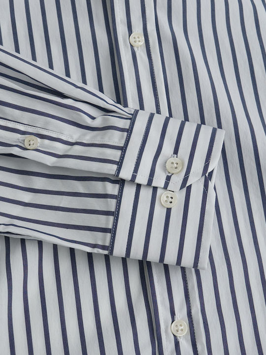 Long Sleeve Shirt in Regular Fit Striped White
