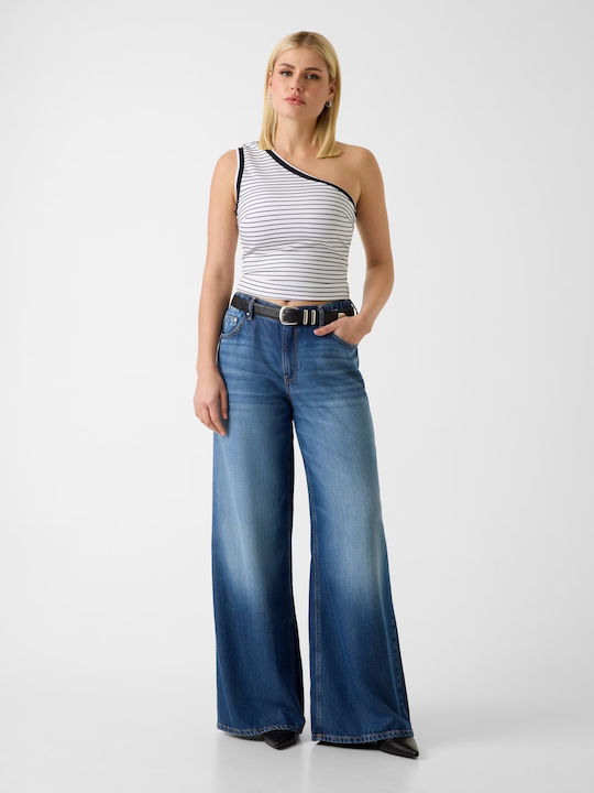 Damen Bluse Gestreift Weiße
