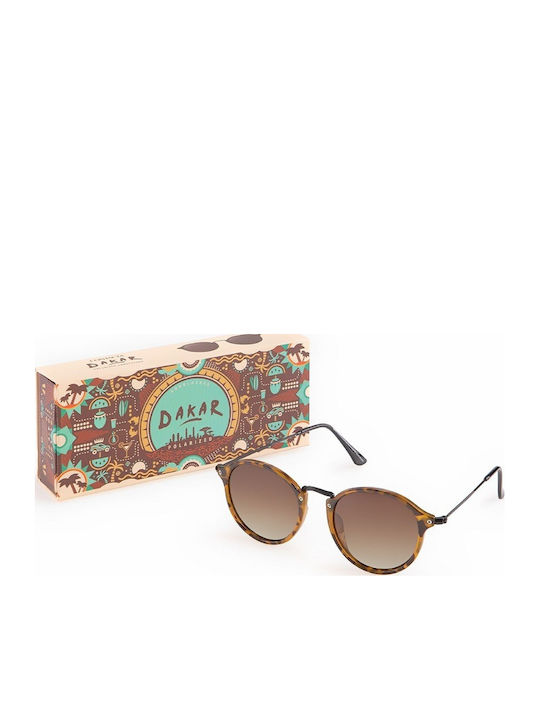 Contacta Unisex Sunglasses with Brown Tartaruga Frame and Brown Gradient Polarized Lens