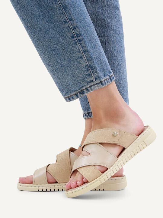 Leather Women's Anatomic Sandals Beige