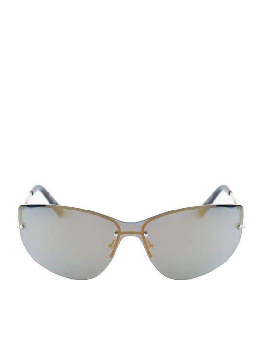 Guess Women's Sunglasses with Gold Metal Frame and Silver Mirror Lens
