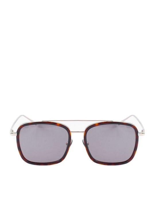 Belstaff Men's Sunglasses with Brown Metal Frame and Gray Lens S0394728