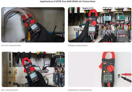 Uni-T Clamp Meter Digital 1000A AC True RMS with Test Leads 2117R