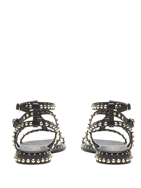 Precious09 Women's Flat Sandals Black