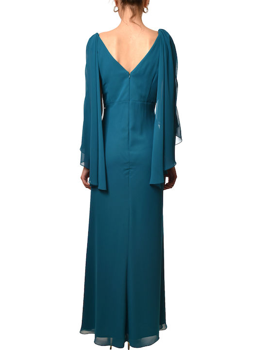 Rochie Maxi De Seară Albastru Ocean