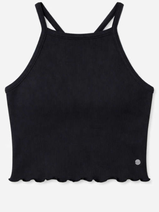 'as I Am' Women's Crop Sleeveless Top Black