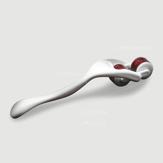 Διπλό Roller Μεταλλικές Ακίδες & Καμπυλωτή Λαβή Double Spiked Roller Curved Handle – Λευκό