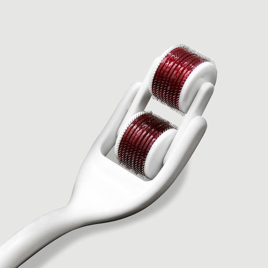 Διπλό Roller Μεταλλικές Ακίδες & Καμπυλωτή Λαβή Double Spiked Roller Curved Handle – Λευκό