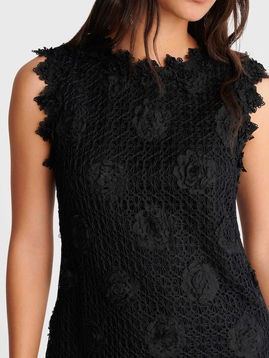 Summer Mini Dress for Wedding / Christening with Lace Black