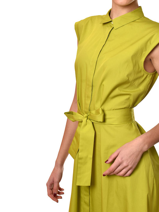 Rochii De Vară Pentru Femei Midi Rochie-Cămașă Fără Mâneci Decolteu