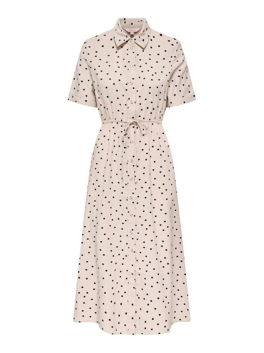 Life Maxi Hemdkleid Beige