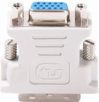Adaptor DVI la VGA Zola Masculin la Masculin 24+1 Pin VGA 15 Pini Alb
