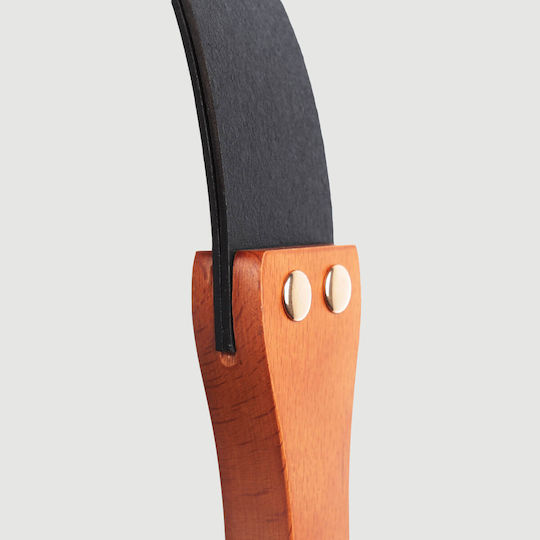 Leather Punishment Strap Wooden Handle Black