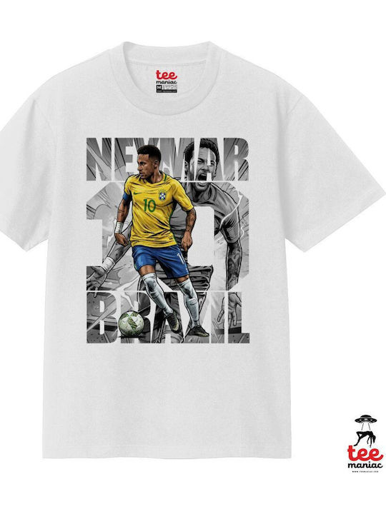 Neymar Νεϊμάρ Κλασικό T-shirt Διπλής Ραφής Χωρίς Πλευρικές Ραφές Λευκο 100% Βαμβάκι Vegan & Oeko-tex Πιστοποιημένο Neymar Νεϊμάρ Κλασικό T-shirt Διπλής Ραφής Χωρίς Πλευρικές Ραφές Λευκο 100% Βαμβάκι Vegan & Oeko-tex Πιστοποιημένο
