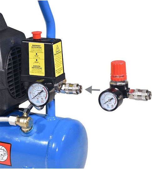Toros Single-Phase Air Compressors 97dB with Power 1.5hp and Airtank 6lt 602080