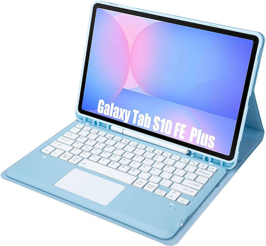 Θήκη Πληκτρολόγιο Bluetooth Touchpad Samsung Galaxy Tab S10 Fe+ Plus X620/x626b – Μπλε Στα Αγγλικά Us
