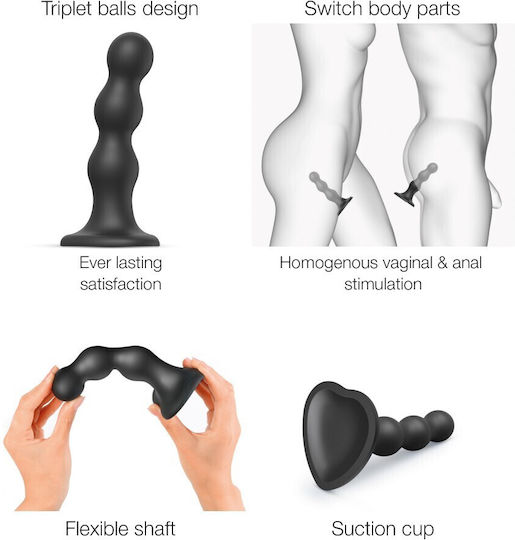 Strap On Me Dildo with Scrotum and Suction Cup Black