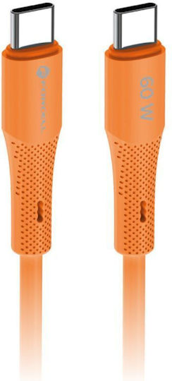 Forcell F-energy USB 2.0 Cable USB-C Male - USB-C 60W Orange 1m