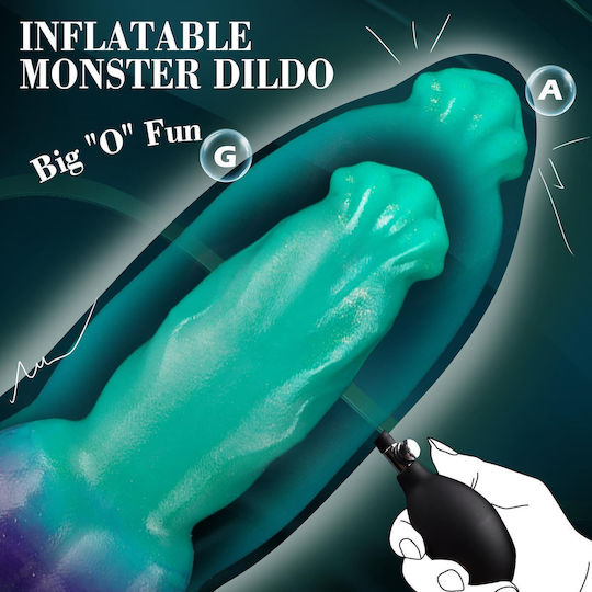 Реалистично дилдо Inflatable Зелен 20.5см