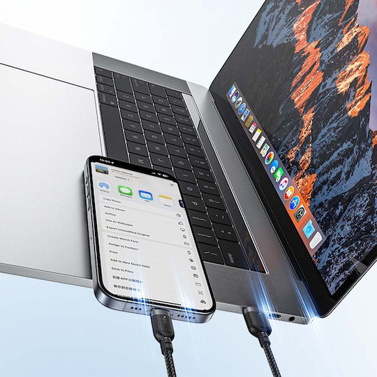 Yesido Braided USB 2.0 Cable USB-C male - USB-A / USB-C 18W Μαύρο 1.2m