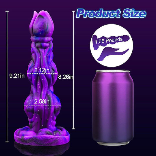 Glass Dildo With Suction Cup Purple 23cm