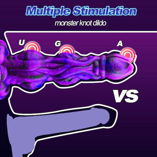Glass Dildo With Suction Cup Purple 23cm