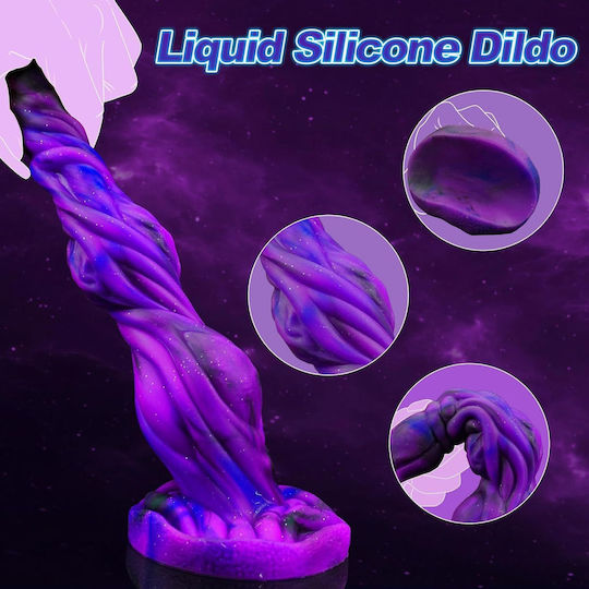 Glass Dildo With Suction Cup Purple 23cm
