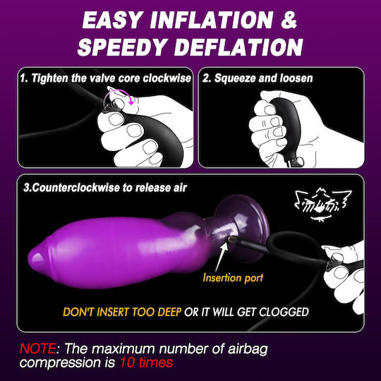 Dildo Realistic Gonflabil Cu Ventuză Violet
