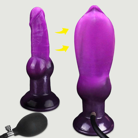 Dildo Realistic Gonflabil Cu Ventuză Violet
