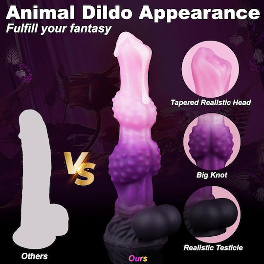 Ρεαλιστικό Dildo με Όρχεις και Βεντούζα Ροζ 25cm