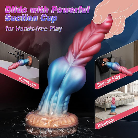 Ρεαλιστικό Dildo με Όρχεις και Βεντούζα Ροζ 22cm