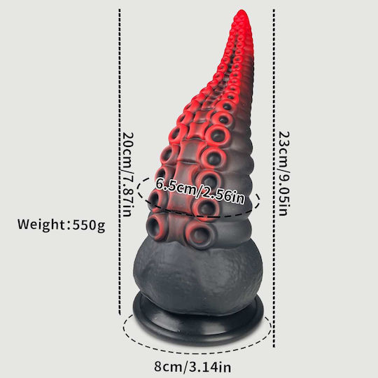 Realistic Dildo With Suction Cup Black 23cm