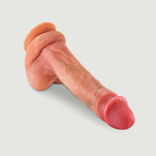 Dildo Realistic Cu Scrotum și Ventuză