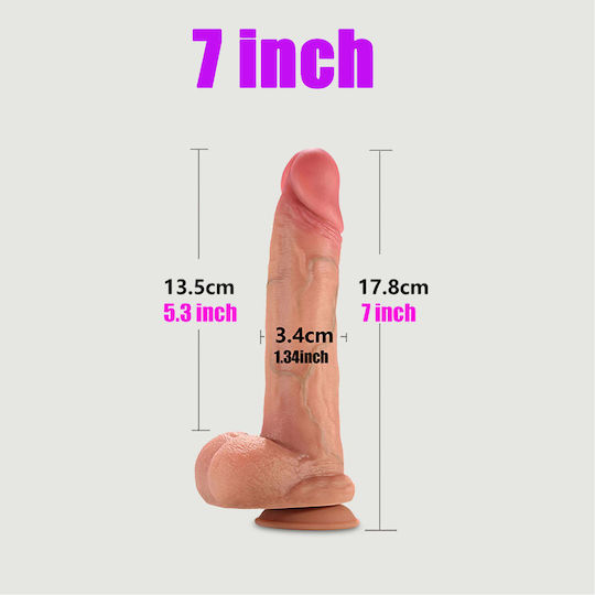 Ρεαλιστικό Dildo με Όρχεις και Βεντούζα