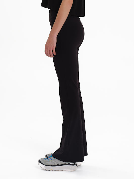 Women's Fabric Flared Trousers Black