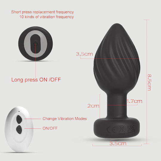Plug Anal Cu Vibrație Mic Negru
