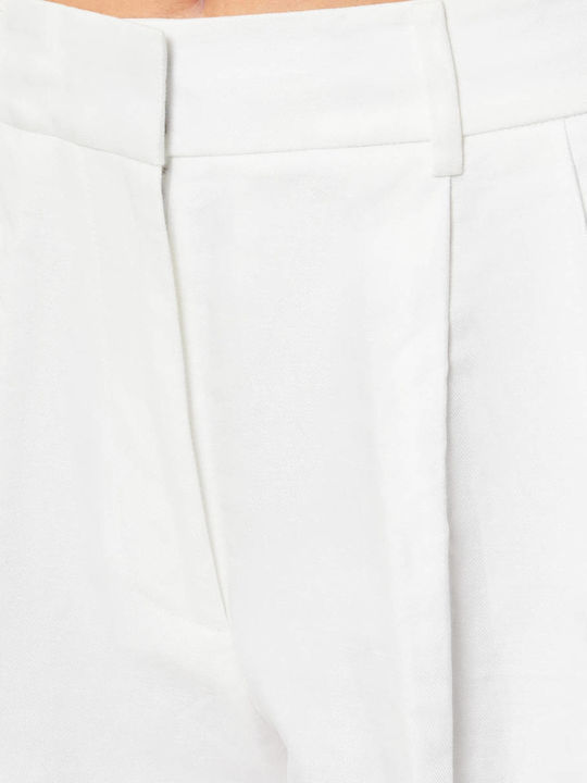 Pantaloni Dama Largi Din In Albi
