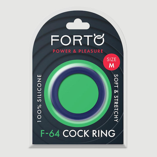 Φαρδύ Δαχτυλίδι Πέους Σιλικόνης Forto F-64 45 Mm Wide Silicone Medium Cock Ring Μπλε