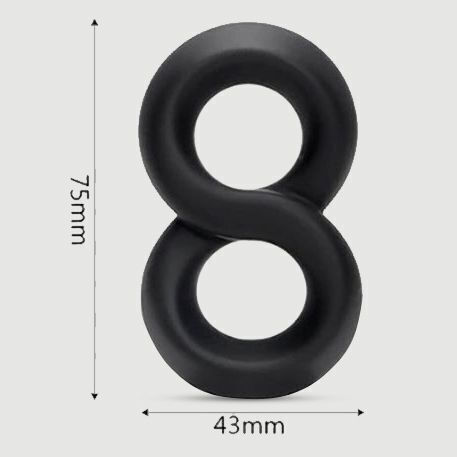 Διπλό Δαχτυλίδι Πέους Εύκαμπτη Σιλικόνη Infinite Hard On Liquid Silicone Flexible Cock Ring 42 Mm Μαύρο